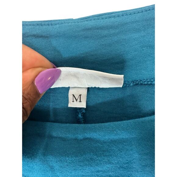 Bryn Walker Shirt‎ Blue Short Sleeve Cotton Lagenlook Relaxed Oversized Medium - Picture 3 of 10